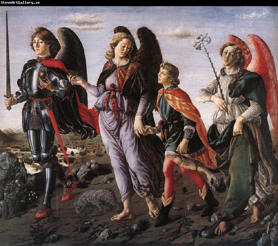 BOTTICINI, Francesco The Three Archangels with Tobias f